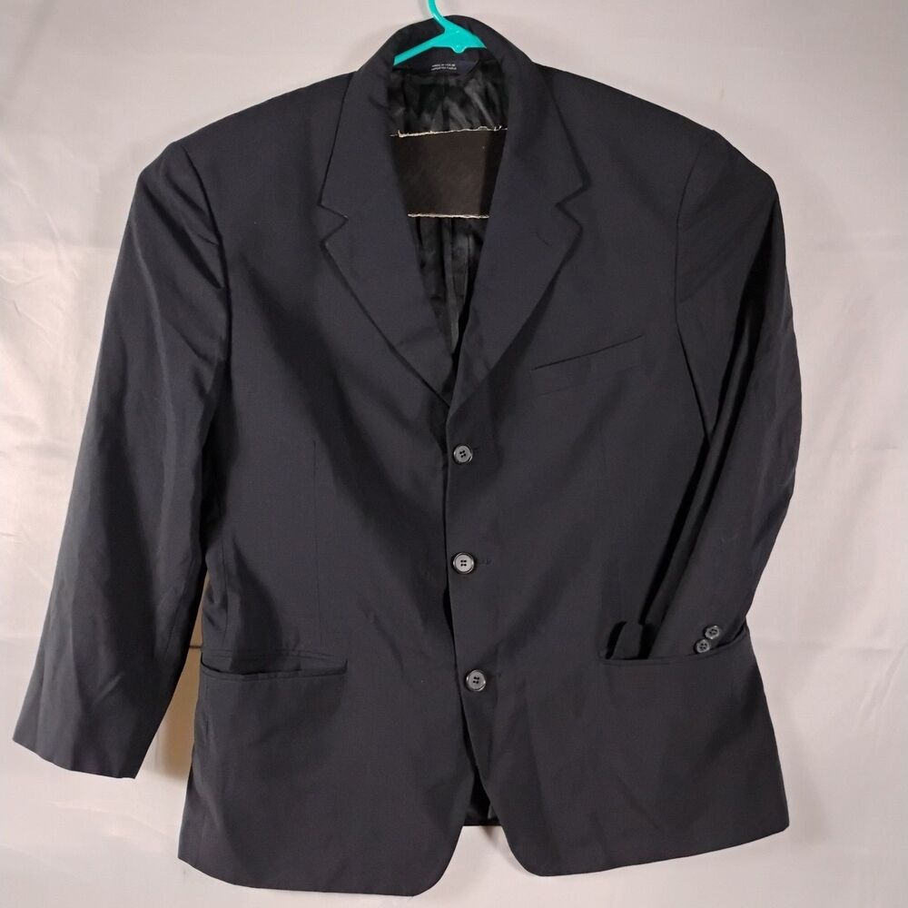 Brooks Brothers Mens 100% Worsted Wool Blazer Jacket Size 42 Short Navy Blue